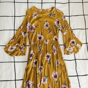 Shop Stevie Mustard Floral Dress